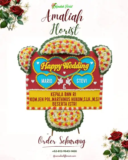 Papan Bunga Pernikahan Blado